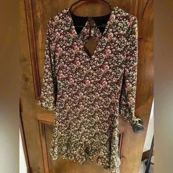 TOPSHOP Floral Long Sleeve Mini Dress size 6 - Picture 8 of 8